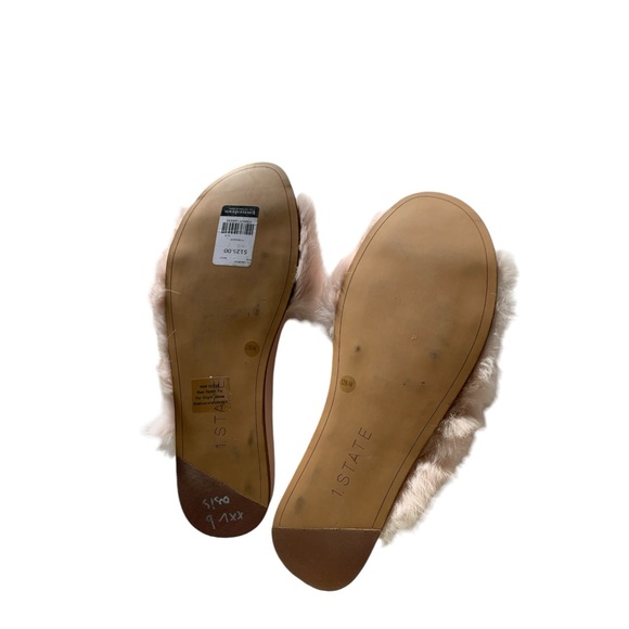 1.STATE Onora Blush PINK Rabbit Fur Slippers - Picture 5 of 5